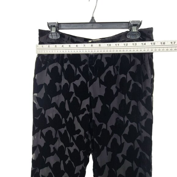 Anthropologie Harlyn Velvet Burnout Slim Leg Pants Size 2 - Picture 5 of 12